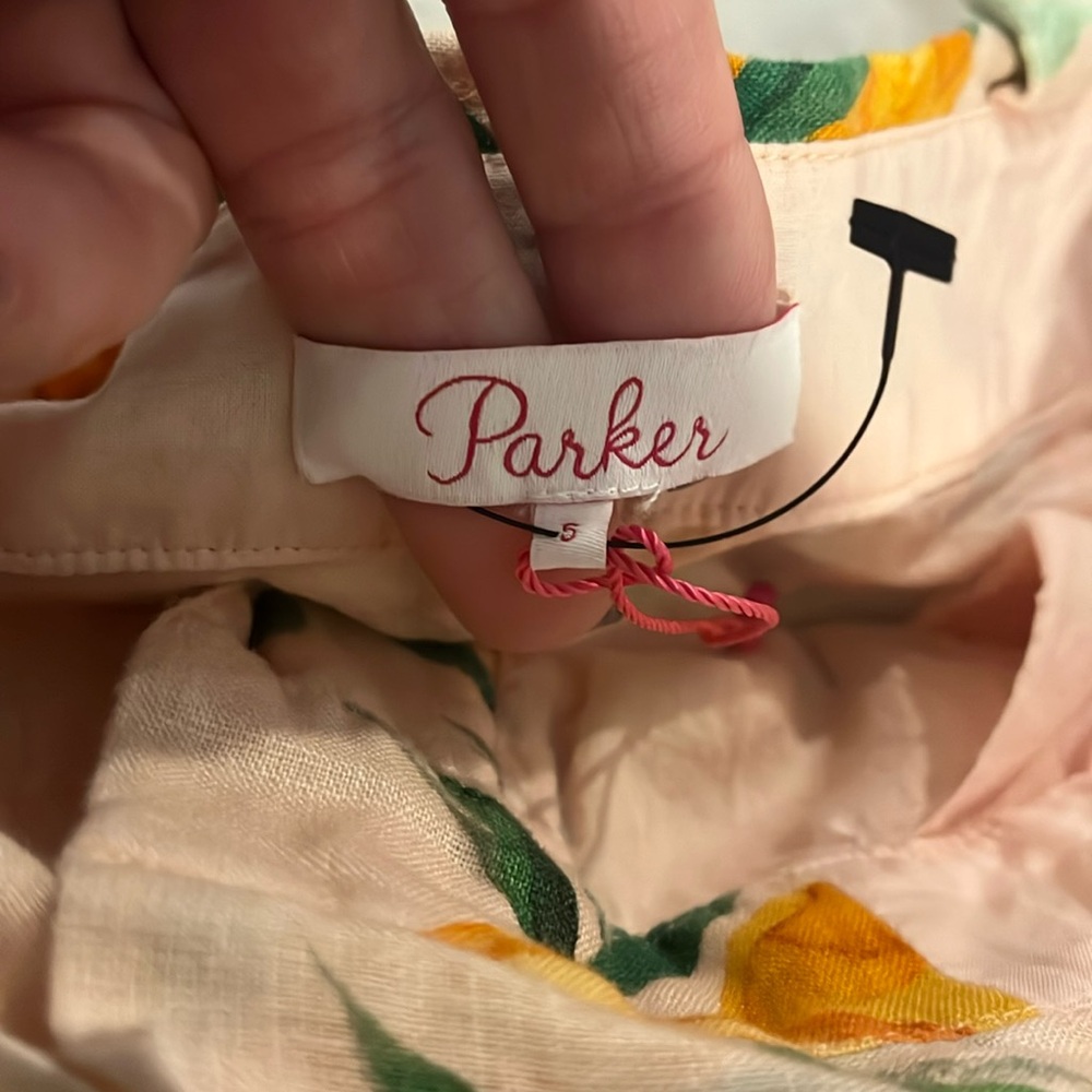 Parker Carlo Orange Print Linen Shorts 6 NWOT - Picture 4 of 5